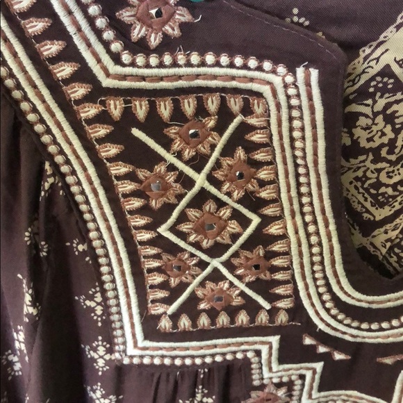 BOHO STYLE BROWN & CREAM DRESS - Picture 4 of 8